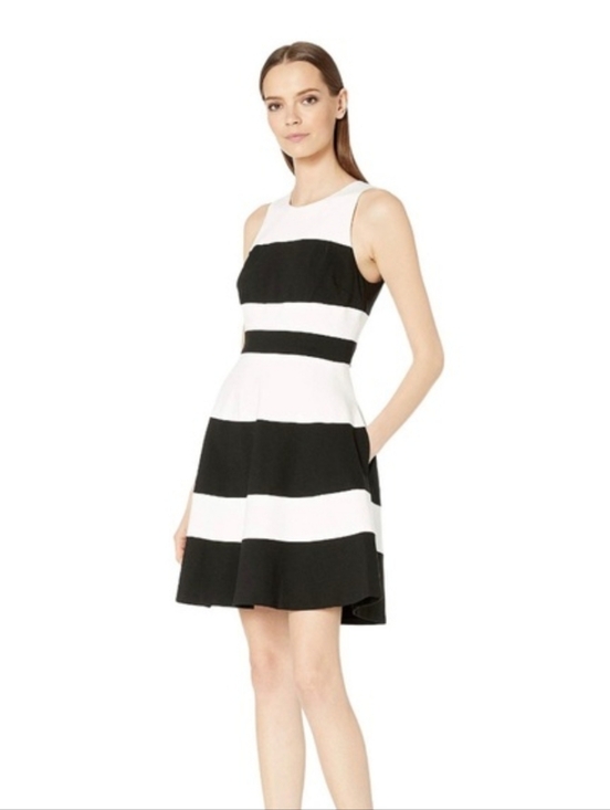 kate spade Dresses & Skirts - Kate Spade New York Striped Ponte A Line Dress Black & White + Pockets Classic M